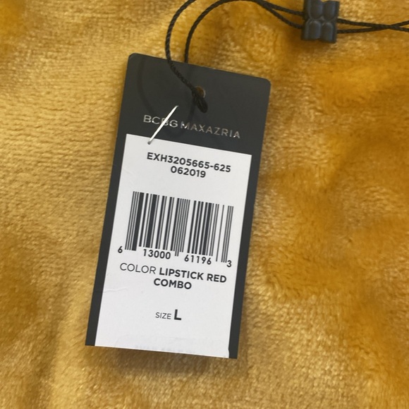 🆕BCBGMAXAZRIA Pinstriped Asymmetric Skirt In Lipstick Red. Size Large.NWT - Picture 5 of 10